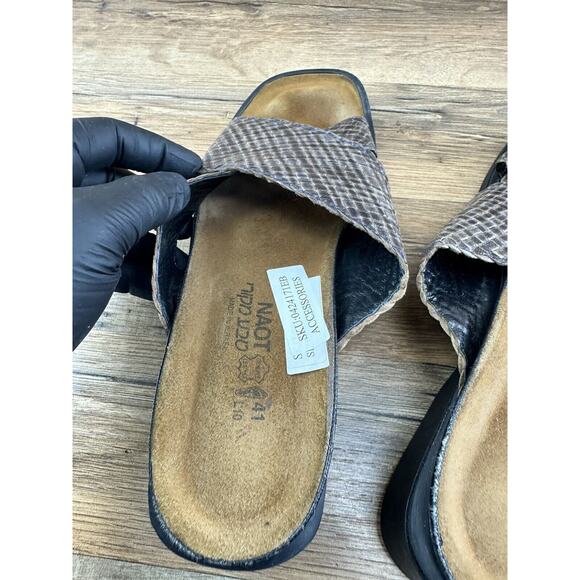 NAOT Woven Leather Criss Cross Strappy Sandal Slides Womens Size 10| 41 - Picture 5 of 9